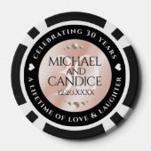 30thエレガントパールの結婚記念日お祝い ポーカーチップ (裏面)