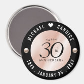 30thエレガントパールの結婚記念日お祝い マグネット (正面/裏面)