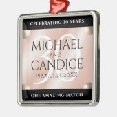 30thエレガントパールの結婚記念日お祝い メタルオーナメント (左)