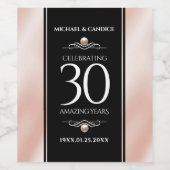 30thエレガントパールの結婚記念日お祝い ワインラベル (シングルラベル)