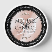 30thエレガントパールの結婚記念日お祝い 壁時計 (正面)