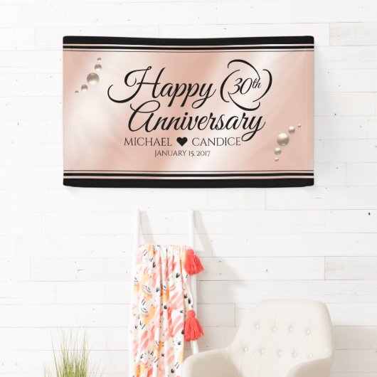 30thエレガントパールの結婚記念日お祝い 横断幕 (インサイチュ)