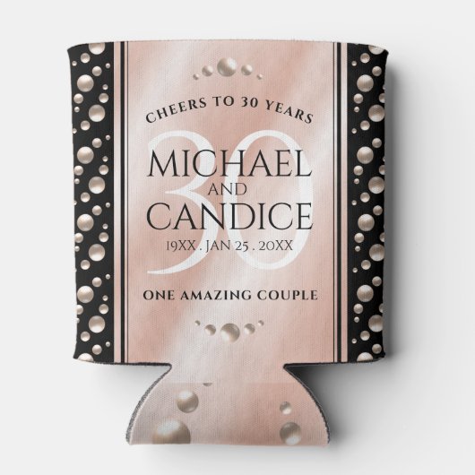30thエレガントパールの結婚記念日お祝い 缶クーラー (裏面)