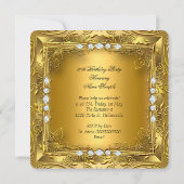 30thエレガント誕生日パーティーエリート金ゴールドダイヤモンド 招待状 (裏面)
