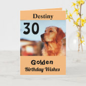 30thゴールデン誕生日かわいいレトリエバーグリーティングカード カード (黄色い花)