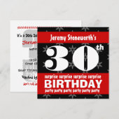 30thサプライズ誕生日シルバースターズB420 招待状 (正面/裏面)