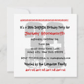 30thサプライズ誕生日シルバースターズB420 招待状 (裏面)