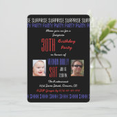 30thサプライズ誕生日パーティ男性へーあなたの写真 招待状 (スタンド正面)