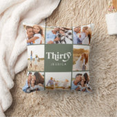 30thセージ緑数々のの誕生日装飾用クッション クッション (ブランケット)