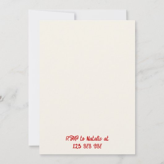 30thハンドケ書ーク描のおもしろい予測できな誕生日 招待状 (裏面)