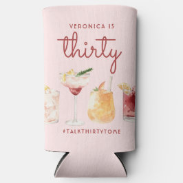 30thバースデーウォーターカラーカクテルクーラーボックス スリム缶クーラー