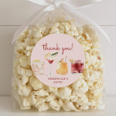 30thバースデーウォーターカラーカクテルシール ラウンドシール