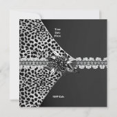 30thバースデーエレガントタブラックグレーレオパード 招待状 (裏面)