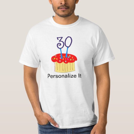 30thバースデーカップケーキ tシャツ (正面)