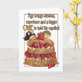 30thバースデーカード – ユーモア – ケーキ カード (黄色い花)