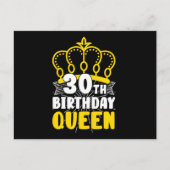 30thバースデークイーンクラウンラウンド誕生日 ポストカード (正面)