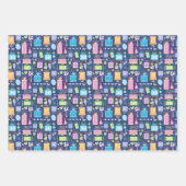 30thバースデーケーキプレゼントバルーン青 ラッピングペーパーシート (正面3)