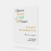 30thバースデーゴルフ応援ビアーズパーティーウェルカムサイン アクリルサイン (傾斜)