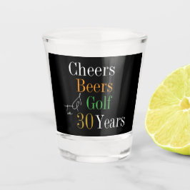 30thバースデーゴルフ応援ビアーズパーティーブラック金ゴールド ショットグラス