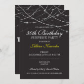 30thバースデーサプライズパーティーゴシック文字灯 招待状 (正面/裏面)