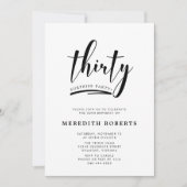 30thバースデーサプライズパーティーミニマモダンリスト 招待状 (正面)