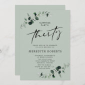 30thバースデーサプライズパーティーユーカリプタスセージ 招待状 (正面/裏面)