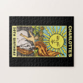 30thバースデーザサンタロット | 名前とフォトブラック ジグソーパズル (横)