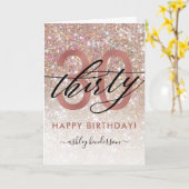 30thバースデーシックグリッターカーグラデーションド カード (黄色い花)