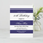 30thバースデーストライプパーティーネイビー&ホワイト招待状40 招待状 (スタンド正面)