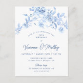 30thバースデーパーティーダスティーブルーバラフローラ インビテーションポストカード (正面)