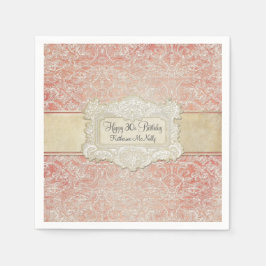 30thバースデーパーティーヴィンテージフランスのリージェンシーレース スタンダードカクテルナプキン