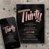 30thバースデーブラックバラ金ゴールド 招待状