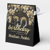 30thバースデーブラック金ゴールドグリッター パーソナライズされた フェイバーボックス (裏面サイド)