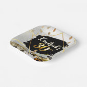 30thバースデーブラック&金ゴールドカジノラグジュアリーカーナップ ペーパープレート (傾斜あり)