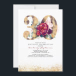 30thバースデーブルゴーニュ金ゴールドフローラ招待状 招待状<br><div class="desc">金ゴールドグリッター30th誕生日招待状</div>