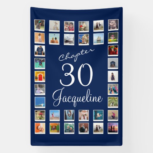 30thバースデーブルー 横断幕 (縦)