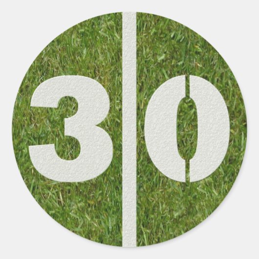 30thバースデーヤードサッカーのシール ラウンドシール (正面)
