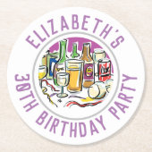 30thバースデーラウンド紙コースター ラウンドペーパーコースター (正面)