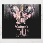 30thバースデーラグジュアリーバラワイン スパークリングワインラベル (シングルラベル)