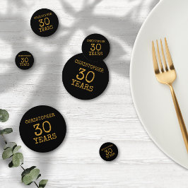 30thバースデーレジェンダリーブラック金ゴールドレトロ コンフェッティ