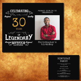 30thバースデーレジェンダリーブラック金ゴールドレトロ チラシ
