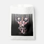 30thパーソナライズされたバースデーシャンパンラグジュアリーピンク フェイバーバッグ (正面)