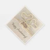 30thパーソナライズされたパールアニバーサリー紙ナプキンス スタンダードランチョンナプキン (角)