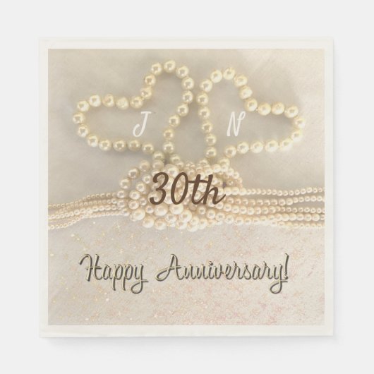 30thパーソナライズされたパールアニバーサリー紙ナプキンス スタンダードランチョンナプキン (正面)