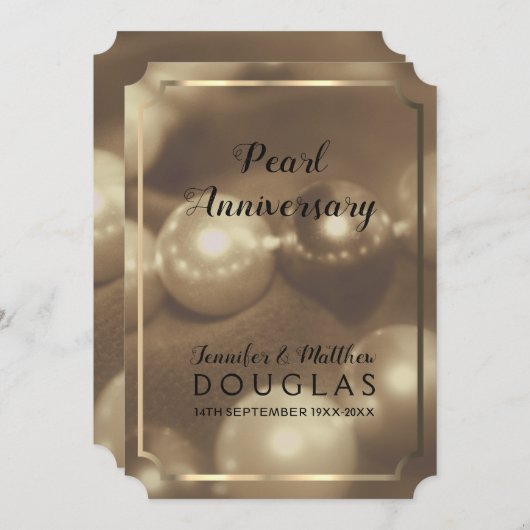 30thパールの結婚記念日ノスタルジア招待状© 招待状 (正面/裏面)