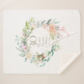 30thパールの結婚記念日フローラガーランド シェルパブランケット (正面(横))