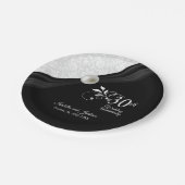 30thパール&ブラック結婚ズ記念デザイン ペーパープレート (アングル)