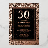 30thブラックバラ金ゴールド写真オンバックカスタムテンプレート 箔招待状 (正面)