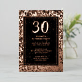 30thブラックバラ金ゴールド写真オンバックカスタムテンプレート 箔招待状 (立ち正面)