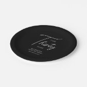 30thブラック&ホワイト誕生日 ペーパープレート (アングル)